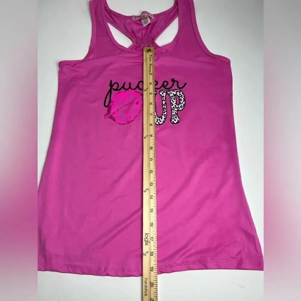 Emme Jordan Pink Cross Straps Tank Top-Size L